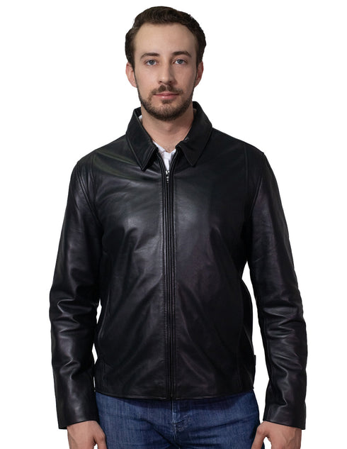 Chamarra Versátil Perry Ellis para Caballero en Piel color Negro.